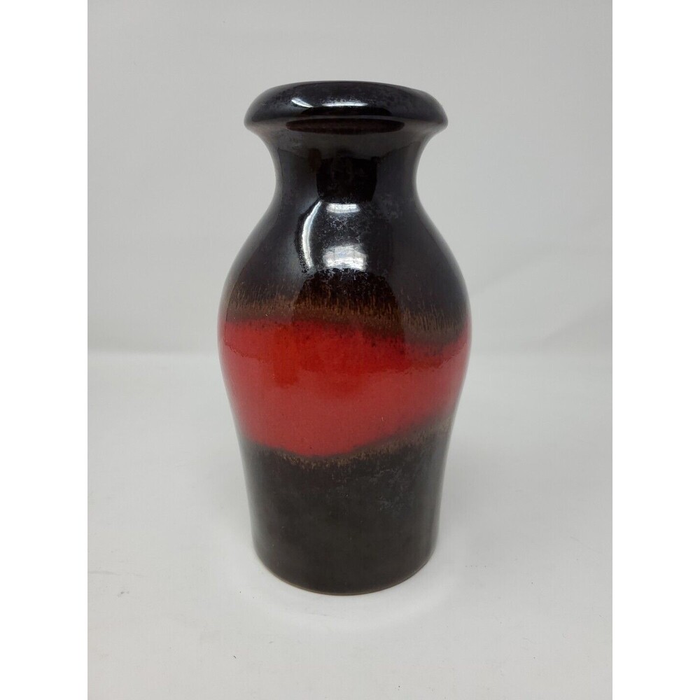 Vase Scheurich West Germany Pottery 208-21  Brown & Red Vase